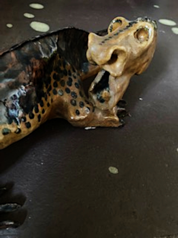 A model of a dragon.