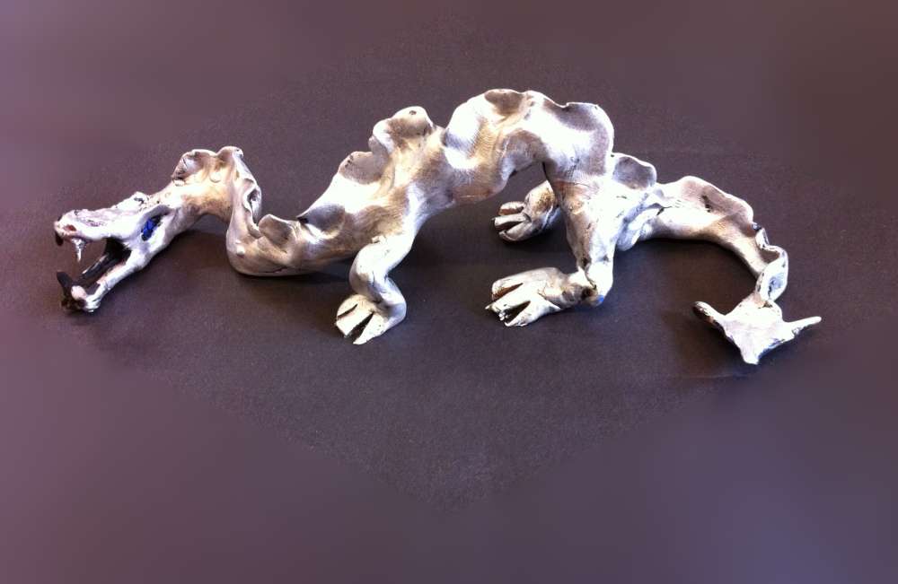 A sculpture of a dragon